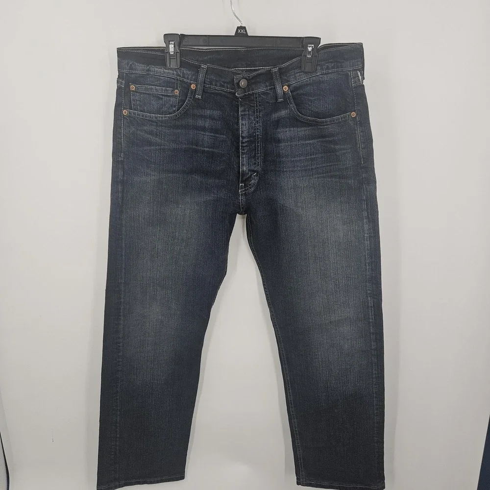 Levi's 505 Jeans Mens 36x30 Blue Dark Wash Straight Leg‎ Normcore Preppy Cowboy